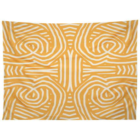 Little Dean Yellow mustard boho stripe Tapestry