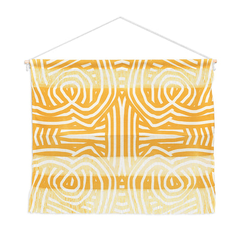 Little Dean Yellow mustard boho stripe Wall Hanging Landscape
