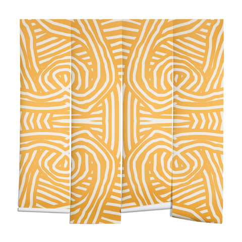 Little Dean Yellow mustard boho stripe Wall Mural
