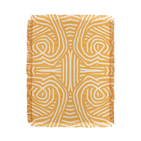 Little Dean Yellow mustard boho stripe Throw Blanket