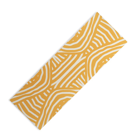 Little Dean Yellow mustard boho stripe Yoga Mat
