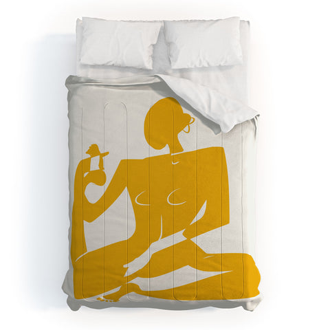 Little Dean Yoga nude in yellow Comforter