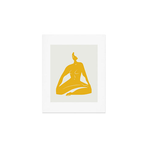 Little Dean Zen nude in yellow Art Print