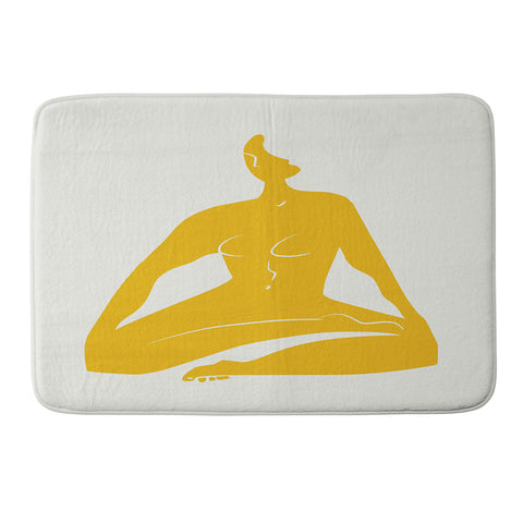 Little Dean Zen nude in yellow Memory Foam Bath Mat