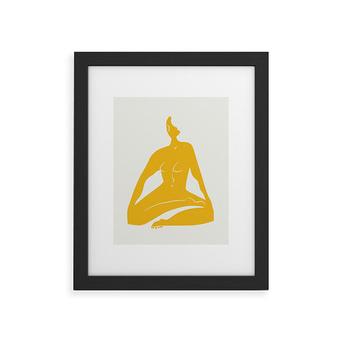 Little Dean Zen nude in yellow Framed Art Print