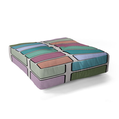 Lola Terracota 80s arcade motherboard pattern Floor Pillow Square