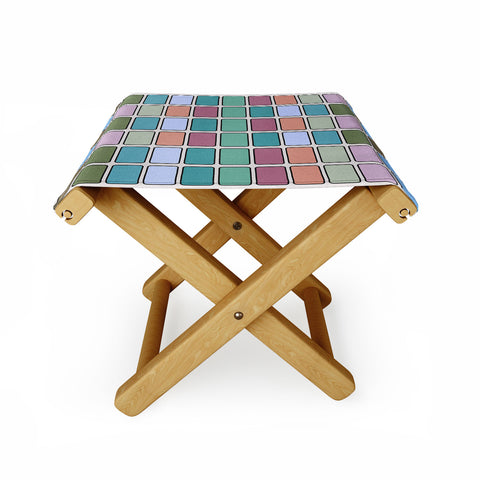 Lola Terracota 80s arcade motherboard pattern Folding Stool