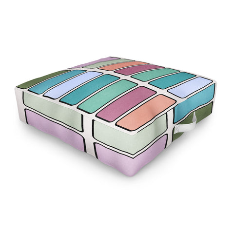 Lola Terracota 80s arcade motherboard pattern Outdoor Floor Cushion