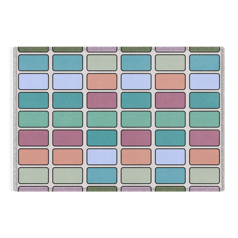 Lola Terracota 80s arcade motherboard pattern Outdoor Rug