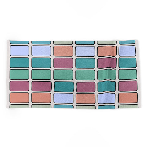 Lola Terracota 80s arcade motherboard pattern Beach Towel