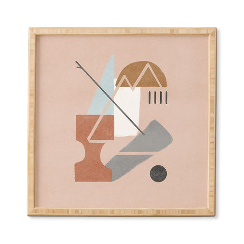 Lola Terracota Abstract 124 Framed Wall Art