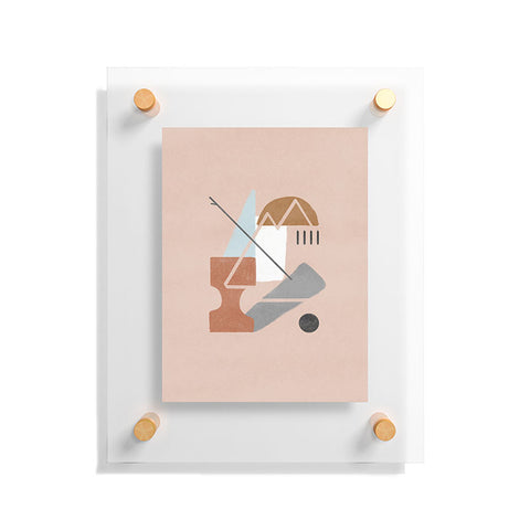 Lola Terracota Abstract 124 Floating Acrylic Print