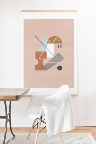 Lola Terracota Abstract 124 Art Print And Hanger