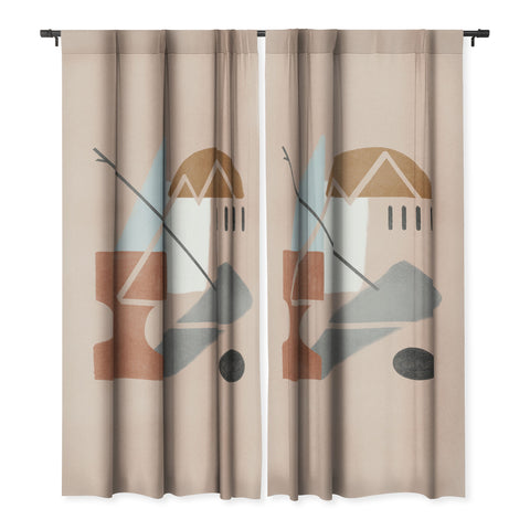 Lola Terracota Abstract 124 Blackout Non Repeat