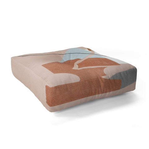 Lola Terracota Abstract 124 Floor Pillow Square