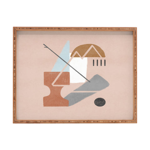 Lola Terracota Abstract 124 Rectangular Tray