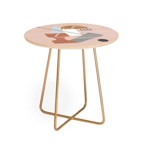 Lola Terracota Abstract 124 Round Side Table