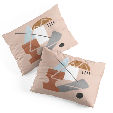 Lola Terracota Abstract 124 Pillow Shams