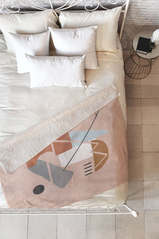 Lola Terracota Abstract 124 Fleece Throw Blanket