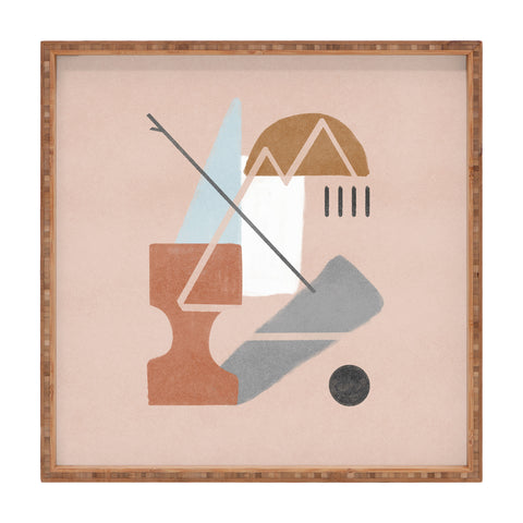 Lola Terracota Abstract 124 Square Tray