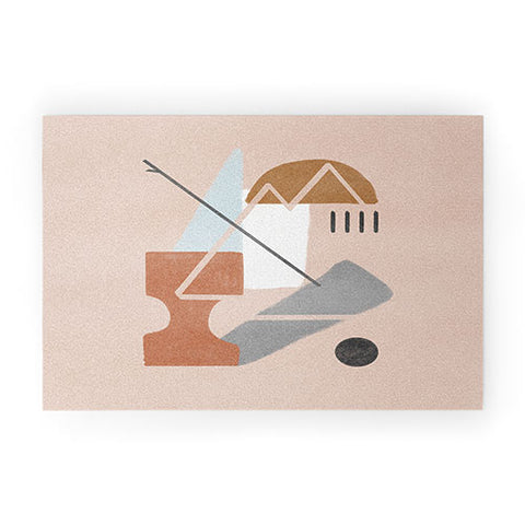 Lola Terracota Abstract 124 Welcome Mat