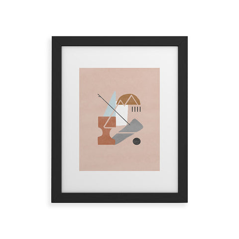 Lola Terracota Abstract 124 Framed Art Print