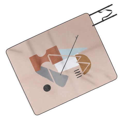 Lola Terracota Abstract 124 Picnic Blanket