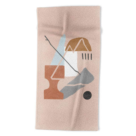 Lola Terracota Abstract 124 Beach Towel