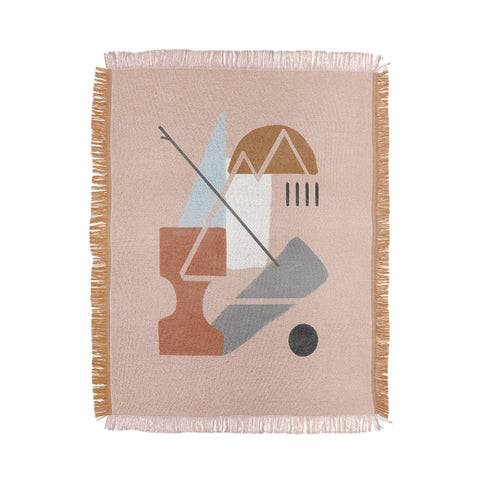 Lola Terracota Abstract 124 Throw Blanket
