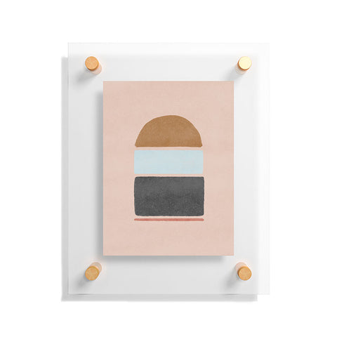 Lola Terracota Abstract interaction 123 Floating Acrylic Print