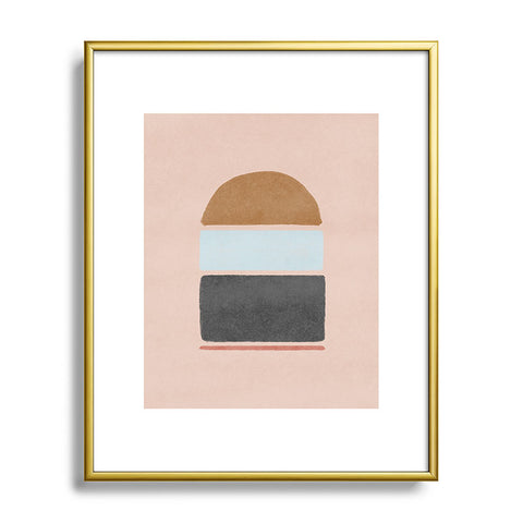 Lola Terracota Abstract interaction 123 Metal Framed Art Print