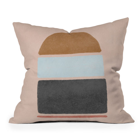 Lola Terracota Abstract interaction 123 Throw Pillow