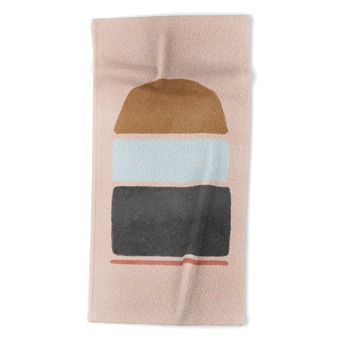 Lola Terracota Abstract interaction 123 Beach Towel