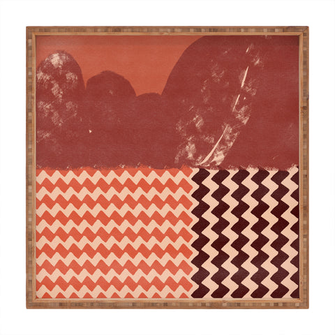 Lola Terracota Abstraction in terracotta Square Tray