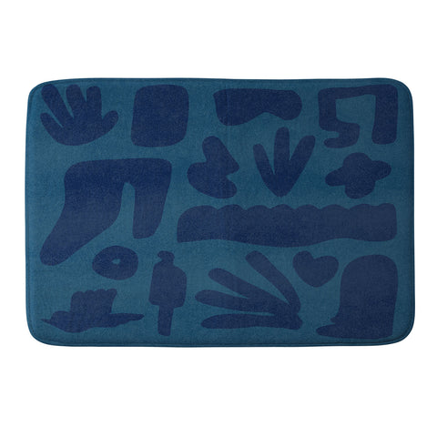 Lola Terracota Blue and powerful design Memory Foam Bath Mat