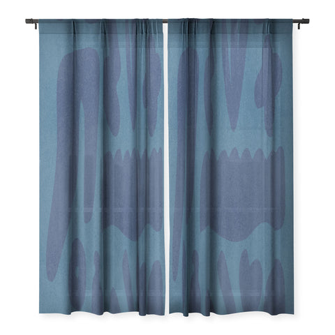 Lola Terracota Blue and powerful design Sheer Non Repeat