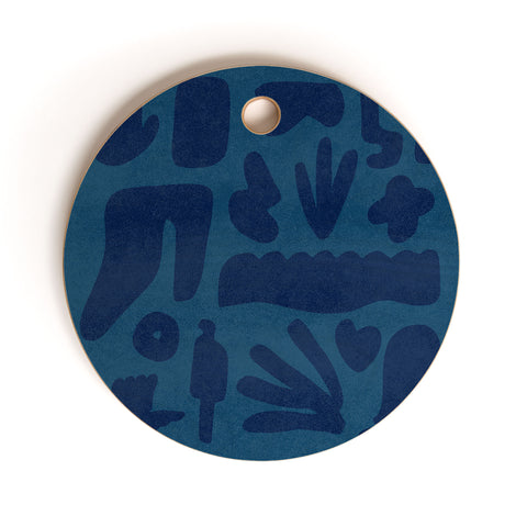 Lola Terracota Blue and powerful design Cutting Board Round