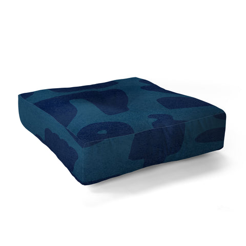 Lola Terracota Blue and powerful design Floor Pillow Square