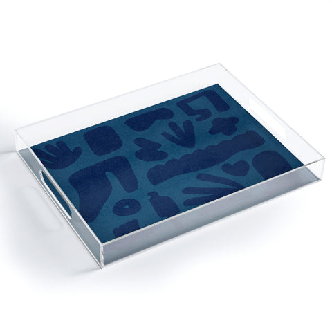 Lola Terracota Blue and powerful design Acrylic Tray