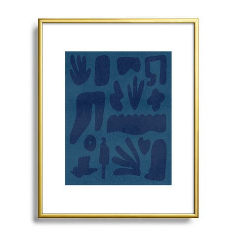 Lola Terracota Blue and powerful design Metal Framed Art Print