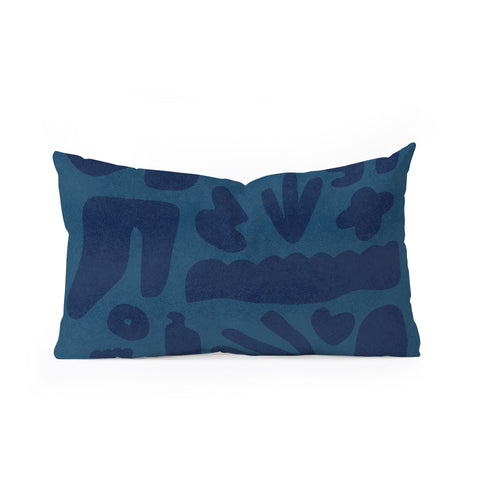 Lola Terracota Blue and powerful design Oblong Throw Pillow