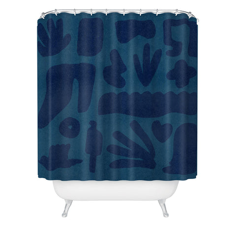 Lola Terracota Blue and powerful design Shower Curtain