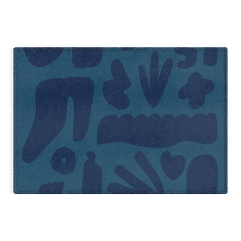 Lola Terracota Blue and powerful design Outdoor Rug