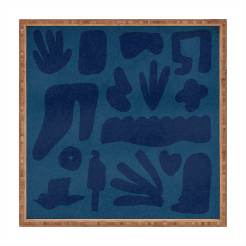 Lola Terracota Blue and powerful design Square Tray