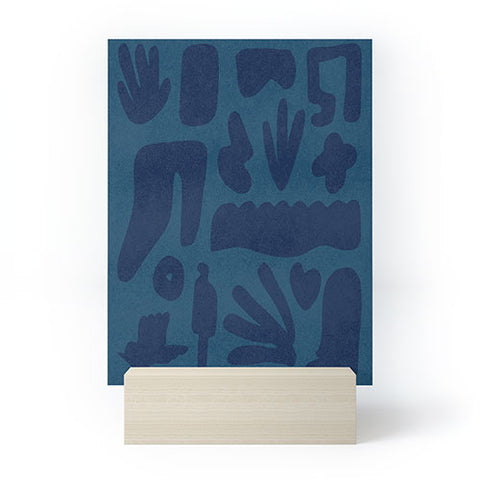 Lola Terracota Blue and powerful design Mini Art Print