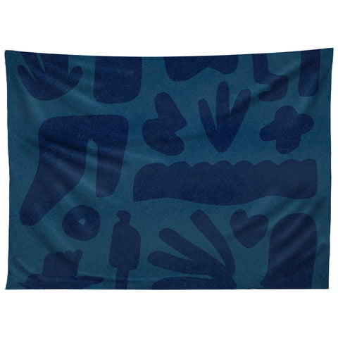 Lola Terracota Blue and powerful design Tapestry