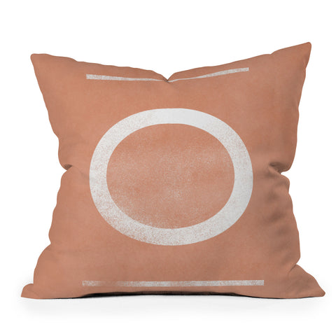 Lola Terracota Circle minimal artwork Throw Pillow