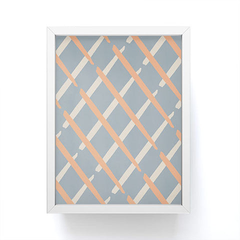Lola Terracota Classic line pattern 444 Framed Mini Art Print