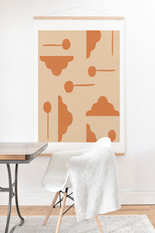 Lola Terracota Clouds and lollipops earth tones Art Print And Hanger