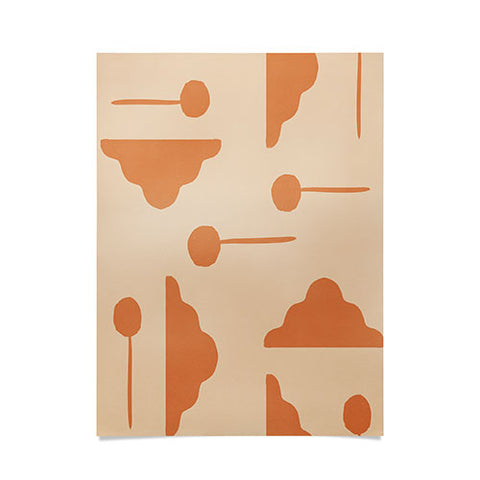 Lola Terracota Clouds and lollipops earth tones Poster